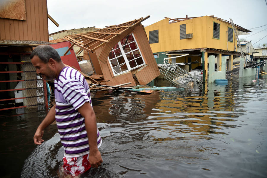 Hurricane Maria caused widespread damage in Puerto Rico. It hit within weeks of Hurricanes Irma striking Florida and Harvey flooding the Texas coast. Photo: Hector Retamal / AFP / Getty Images