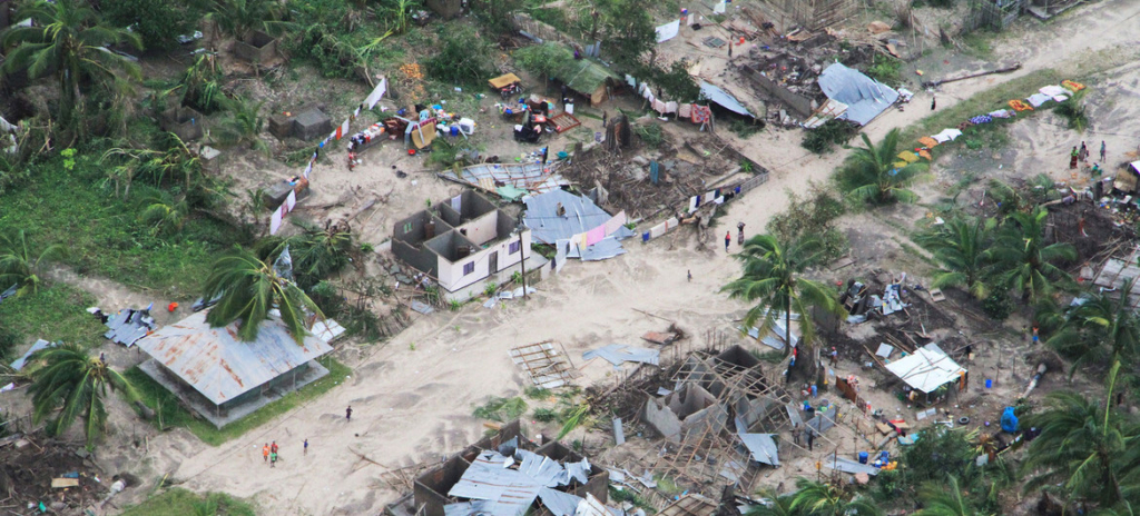 Aerial view of the Macomia district, in Cabo Delgado, Mozambique, after it was hit by Cyclone Kenneth, which made landfall on 25 April 2019. Photo: Saviano Abreu / OCHA