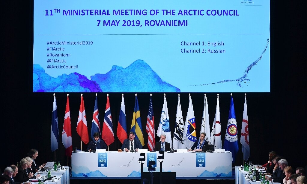 Finland’s Foreign Minister Timo Soini welcomes the participants attending the Arctic Council summit at the Lappi Areena in Rovaniemi, Finland 7 May 2019. Photo: Mandel Ngan / Reuters