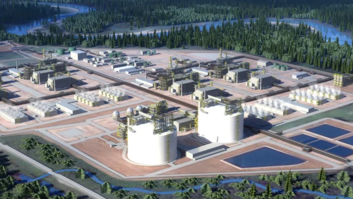 Artist’s rendering of the proposed liquefied natural gas plant in Kitimat, B.C. Photo: LNG Canada / Flickr