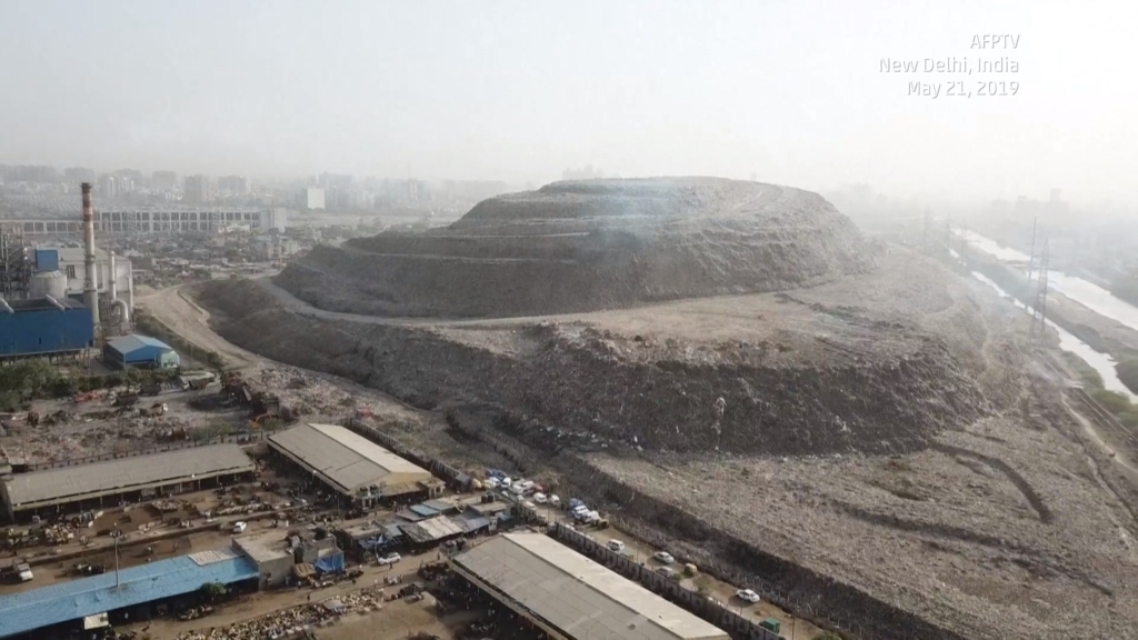 Aerial view of Ghazipur landfill in New Delhi, 21 May 2019 Photo: AFPTV