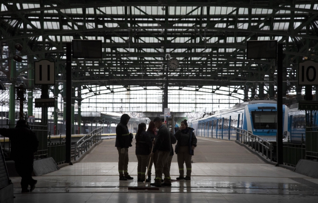 Trains were at a standstill at a railway station in Buenos Aires after a massive power outage struck South America on 16 June 2019. Photo: Thomas Lovelock / Ois / EPA / Shutterstock