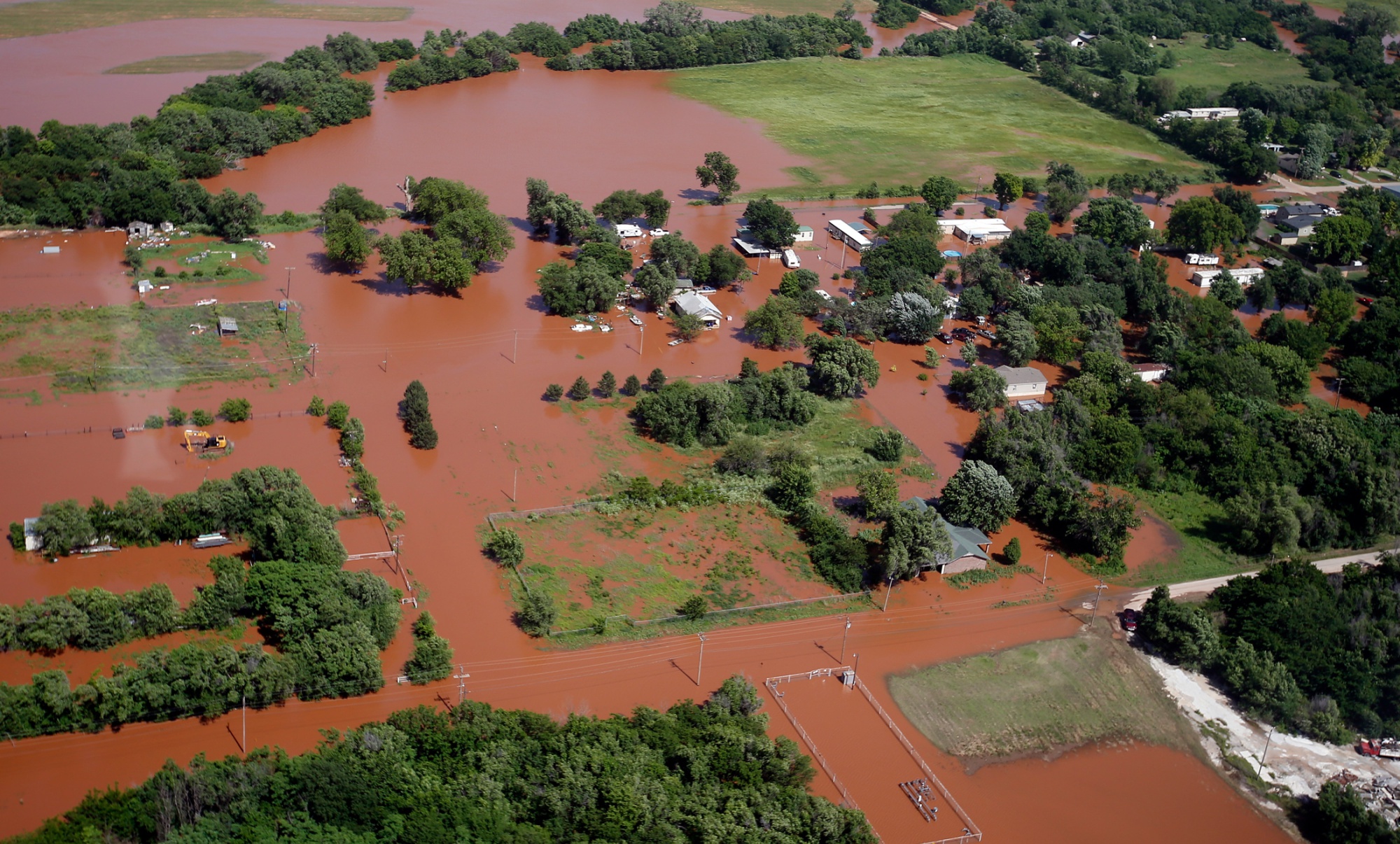 Aerial view of flooding in Kingfisher, Oklahoma on 21 May 2019. Photo: Bloomberg