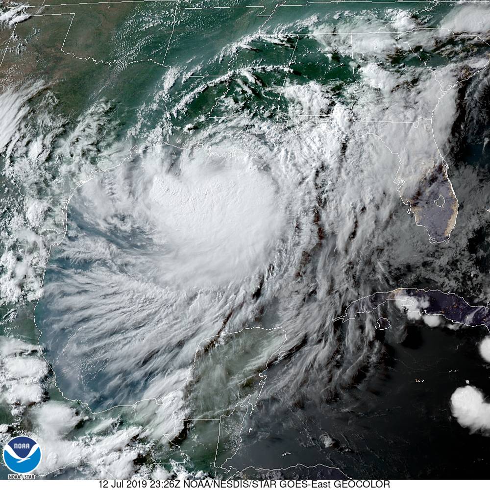 Satellite view of Tropical Storm Barry, 12 July 2019. Photo: NOAA