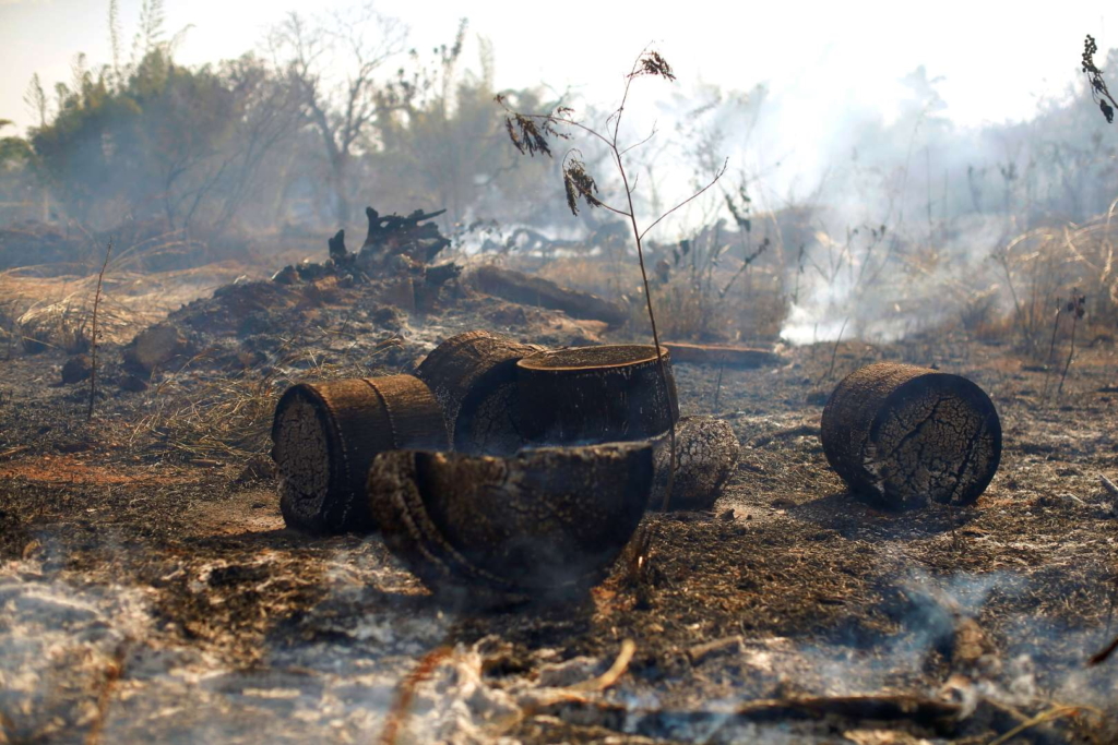 A tract of Amazon jungle burns after being cleared by loggers and farmers on 21 August 2019 in Brasilia, Brazil. Photo: Adriano Machado / Reuters