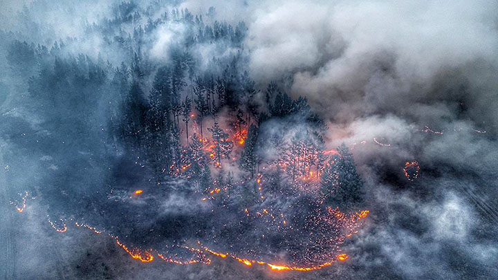 Aerial view of Siberia wildfires in Buryatiya, 14 August 2019. Photo: The Siberian Times
