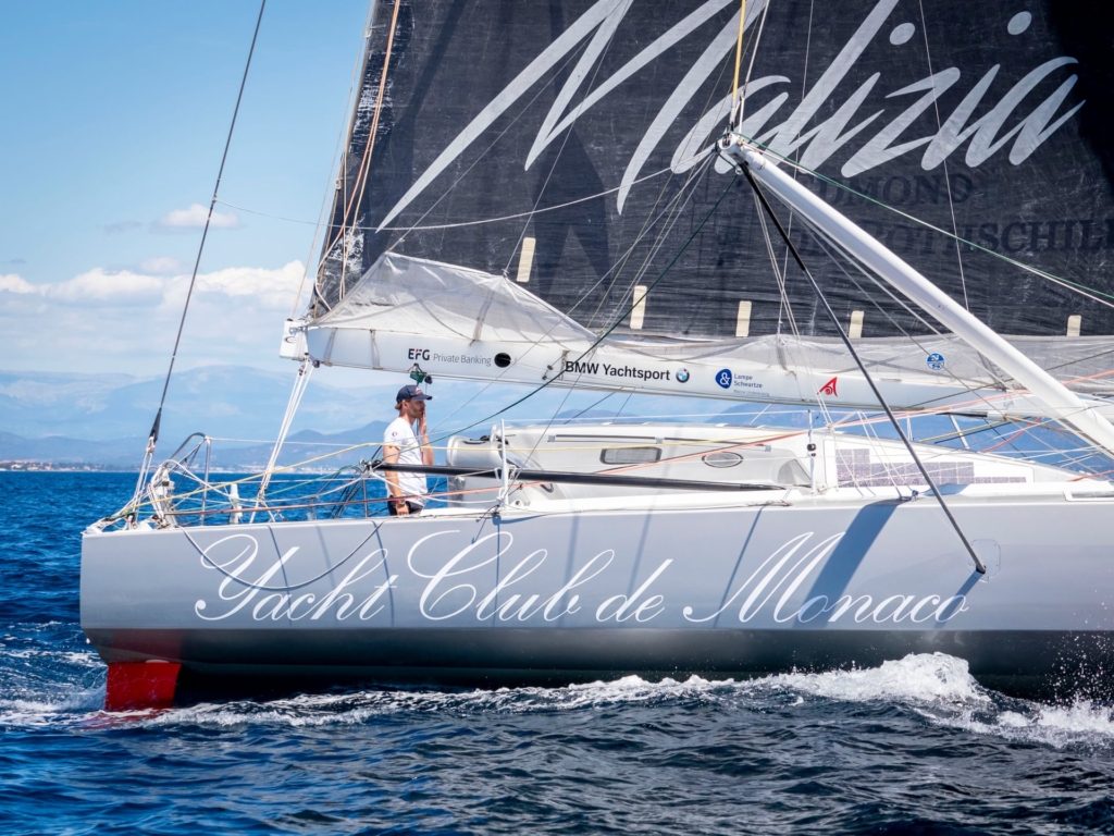 Racing yacht the “Malizia” in Saint-Tropez. Climate activist Greta Thunberg is to sail across the Atlantic in the “Malizia II” in August 2019 to attend UN climate summits in the U.S. and Chile. Photo: Arnold Jerocki / Getty Images