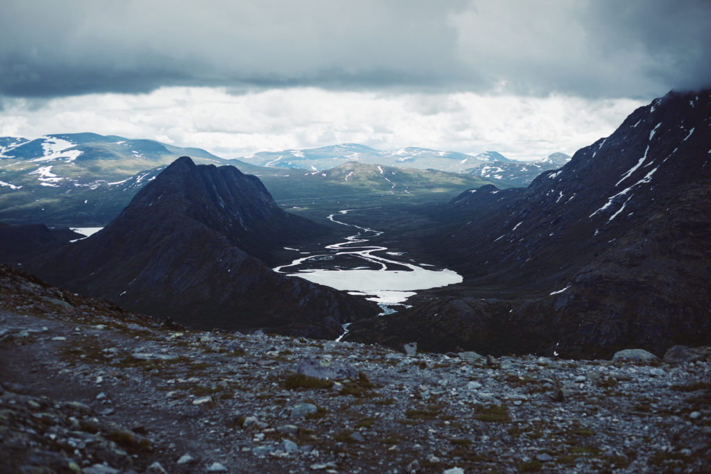 Dark clouds over the ever darkening Norwegian mountains where the glaciers are melting. Photo: Maja Brenna