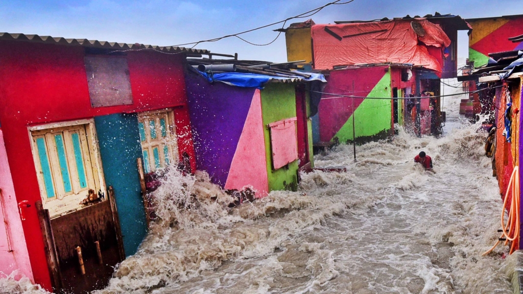 This image, “High Tide Enters Home”, won photographer SL Shanth Kumar the Environmental Photographer of the Year 2019 award from the Chartered Institution of Water and Environmental Management (CIWEM). It shows a huge wave lashing at a shanty town in Bandra, Mumbai, throwing a 40-year old fisherman out of his home. He was pulled in by the strong currents, and was rescued by fellow fishermen. The reclaimed city of Mumbai is facing an increased risk of coastal flooding as a result of climate change. Photo: SL Shanth Kumar