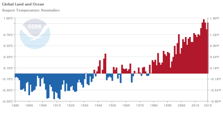 Summer 2019 in the Northern Hemisphere tied for warmest summer on