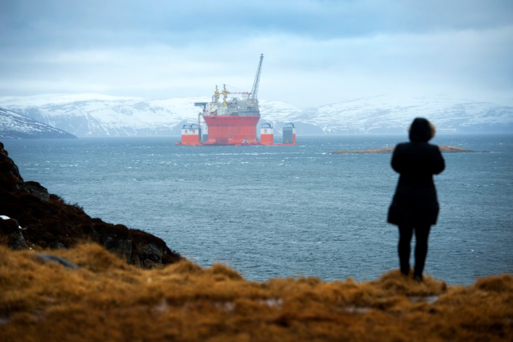 Eni Norge’s “Goliat” FPSO arrives in Hammerfest, Norway, on 17 April 2015, from South Korea after a 63-day voyage covering 15,608 nautical miles. When the “Goliat” came on stream later in 2016, it was the world’s northernmost producing offshore oil field. Photo: Fredrik Refvem / Stavanger Aftenblad
