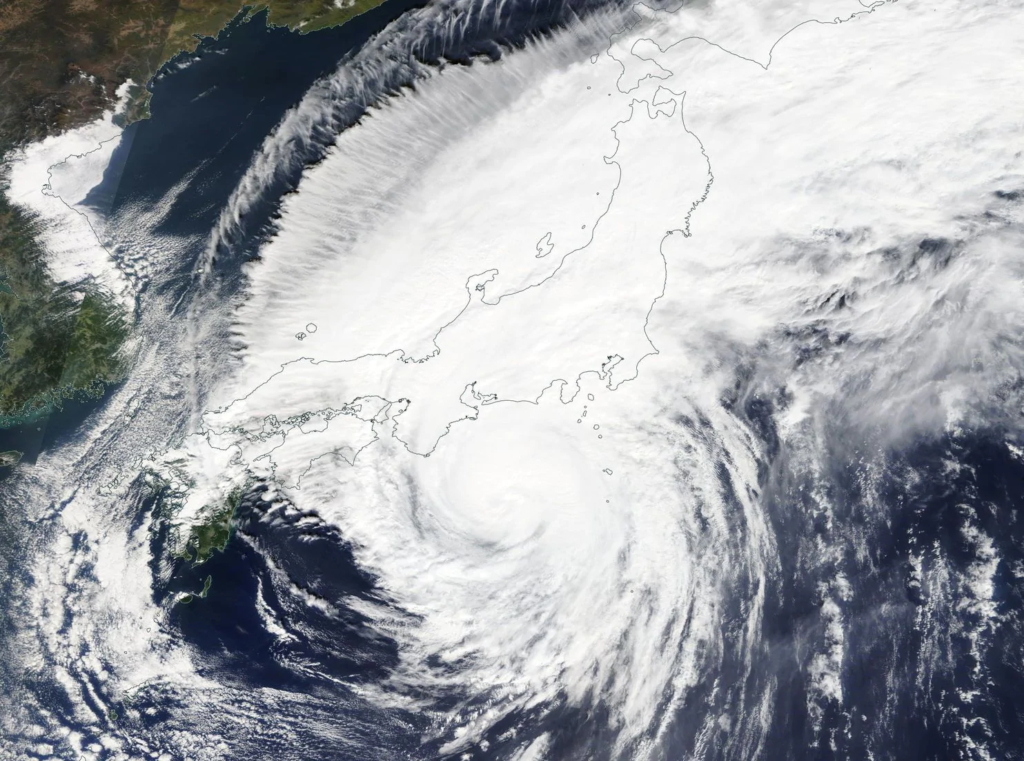Satellite image of Typhoon Hagibis approaching Japan on 12 October 2019. Photo: NASA Worldview