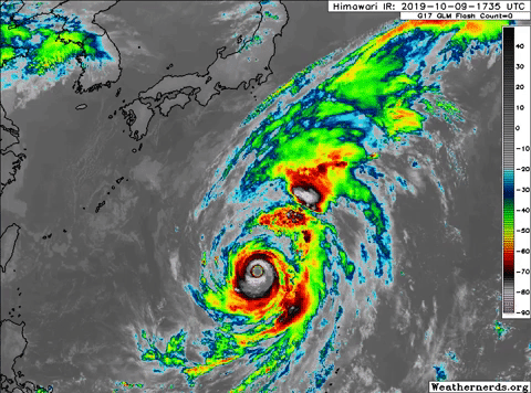 Satellite view of Super Typhoon Hagibis, 9 October 2019. Photo: Sam Lillo