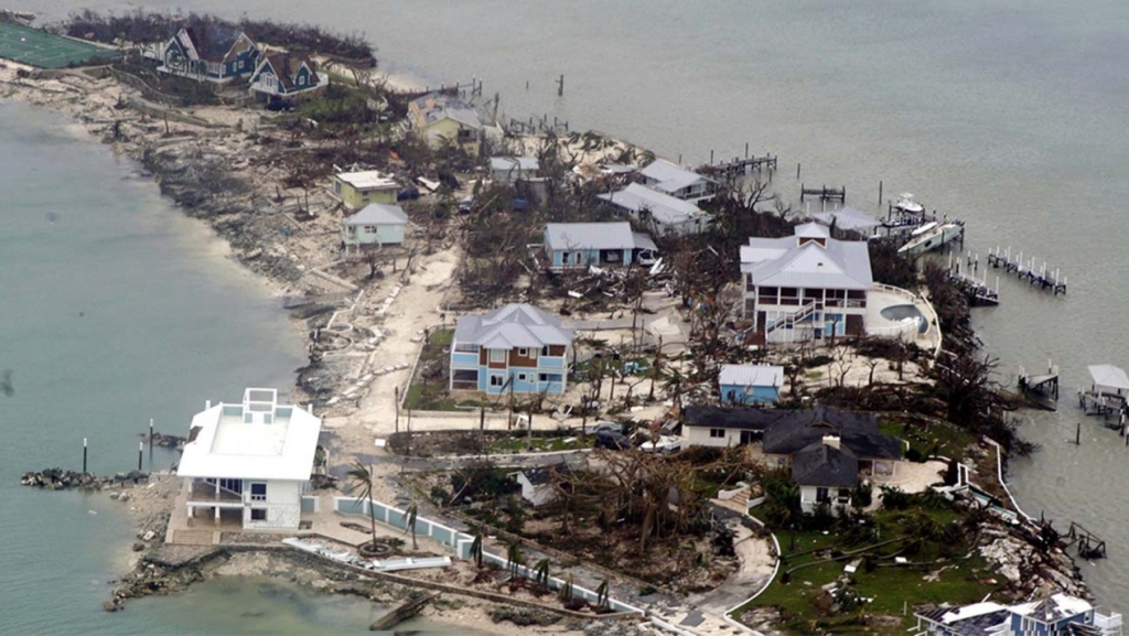 Aerial view of damaged homes in the Bahamas after Hurricane Dorian. Photo: Adam Stanton / U.S. Coast Guard