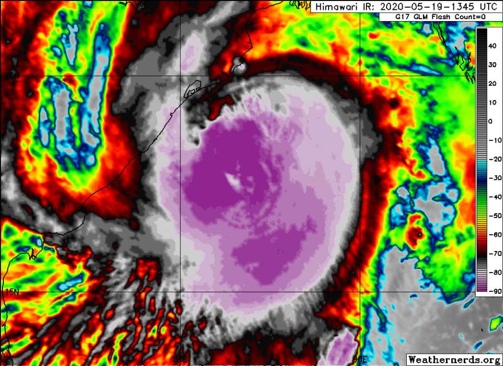 Satellite view of Cyclone Amphan on 19 May 2020. Graphic: Weathernerds.org