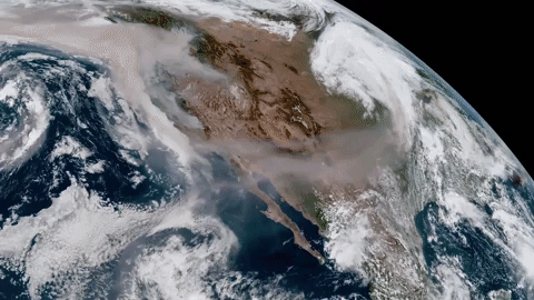 Satellite view of wildfires on the U.S. West Coast between 12 September 2020 and 16 September 2020. Video: Michael Benson / CIRA / NOAA