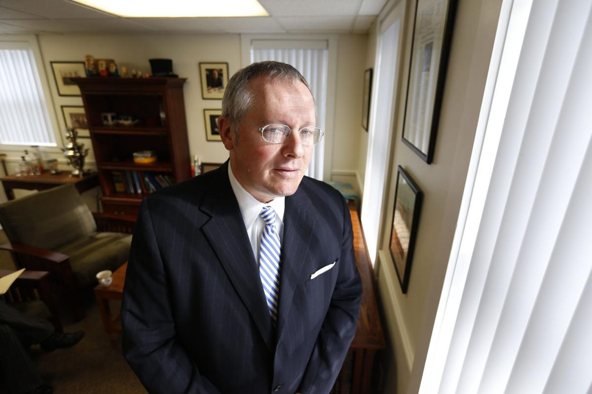 Michael Caputo, enigmatic Republican political consultant and international PR man who served as campaign manager for Carl Paladino and fills in as radio talk show host on WBEN. This was in his East Aurora office on Tuesday, 19 January 2016. Caputo also served as propagandist with Oliver North for Ronald Reagan’s illegal war on Central America. Photo: Robert Kirkham / Buffalo News