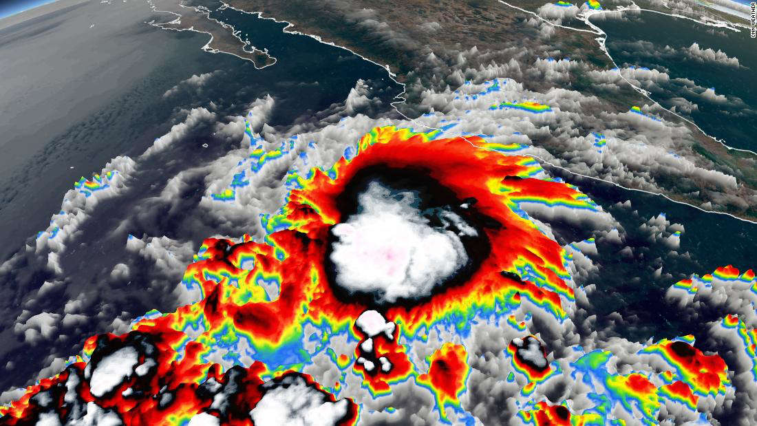 Satellite view of Tropical Storm Andres on 9 May 2021. Photo: CNN Weather