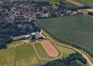 Aerial view of Erftstadt-Blessem, Germany before and after the record flood on 14 July 2021. Photo: Google Earth / @BezRegKoeln / BBC News