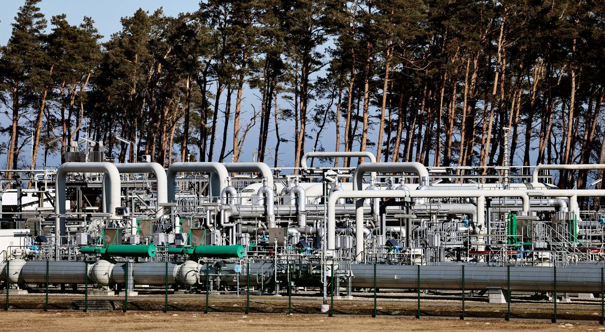 Pipes at the landfall facilities of the Nord Stream 1 gas pipeline are pictured in Lubmin, Germany, 8 March 2022. Photo: Hannibal Hanschke / REUTERS