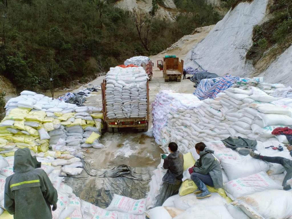 A truck delivers ammonium sulphate to an illegal rare earth mine in Myanmar. Photo: Global Witness
