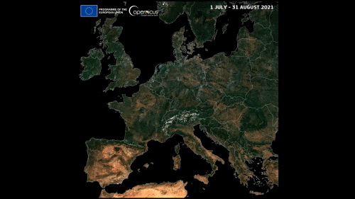 Satellite view of Europe in Summer 2021 and Summer 2022. In 2022, drought affected the whole of Europe. Photo: Copernicus EU