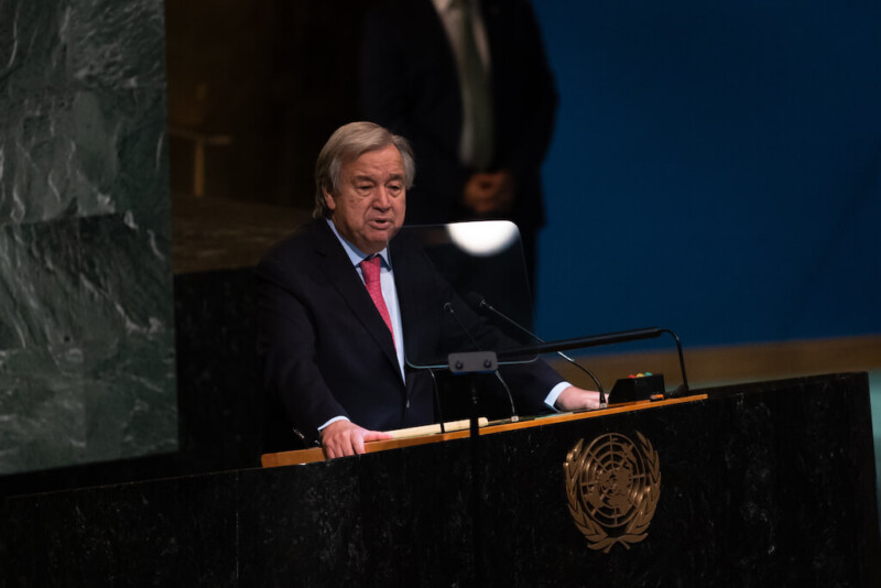 United Nations Secretary-General Antonio Guterres addresses the 77th session of the United Nations General Assembly at UN headquarters in New York City on 20 September 2022. Photo: Anadolu Images