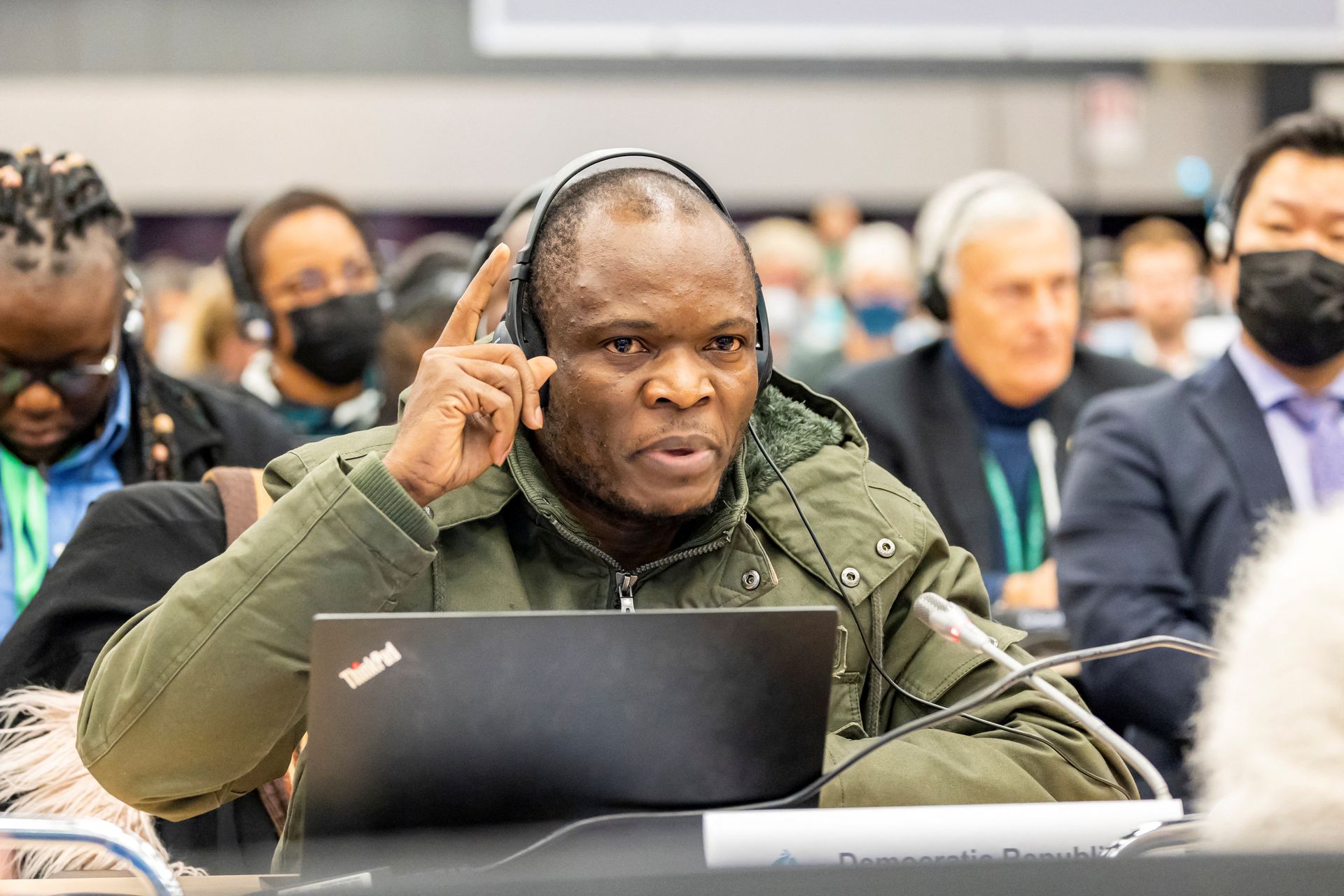 A representative from the Democratic Republic of Congo voices objections to The Kunming-Montreal Global Biodiversity Framework before it was passed by the president of the U.N.-backed COP15 biodiversity conference, China's Minister of Ecology and Environment Huang Runqiu, in Montreal, Quebec, Canada, 19 December 2022. Photo: Julian Haber / UN Biodiversity / REUTERS