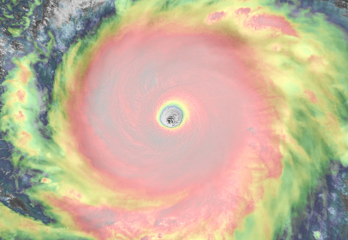 Satellite view of Super Typhoon Mawar capture by the Japanese satellite Himawari on Friday morning local time, 26 May 2023. Photo: RAMMB / CIRA