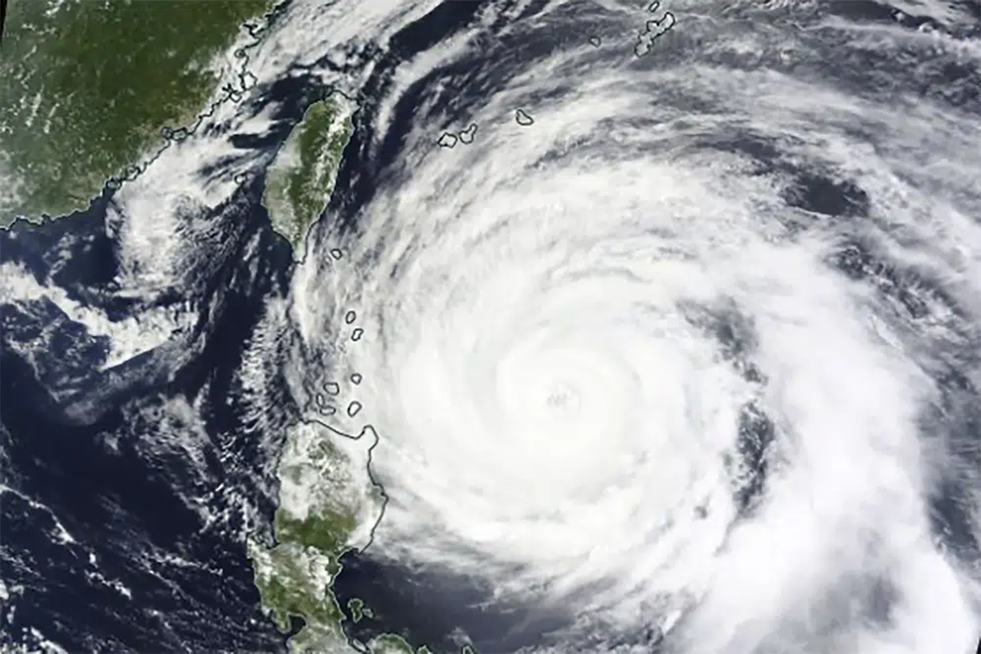 This Monday, 29 May 2023 satellite image released by NASA shows Typhoon Mawar approaching Philippines' northern provinces. Photo: NASA Worldview / Earth Observing System Data and Information System (EOSDIS) / AP