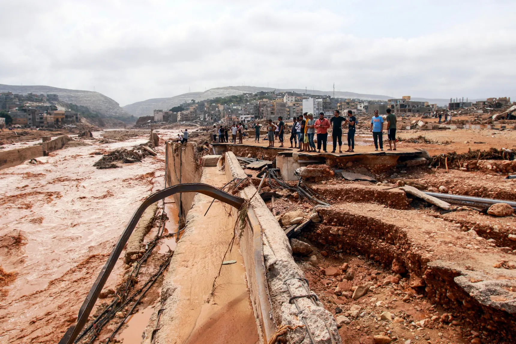 Flood damage in the city of Derna, where the death toll from floods in eastern Libya on 11 September 2023 was expected to soar dramatically. Photo: AFP / Getty Images