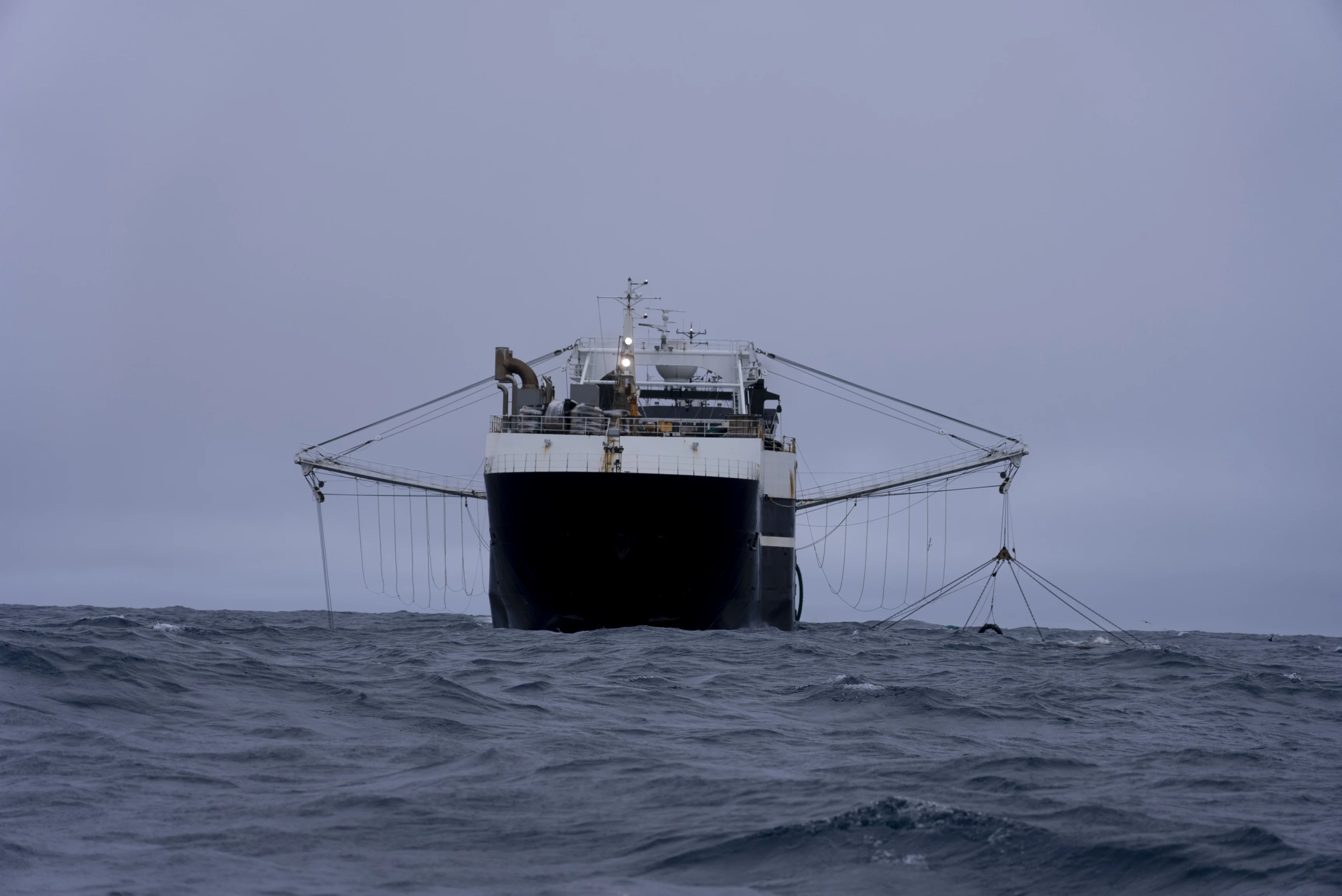 The Norwegian Aker BioMarine’s Antarctic Sea trawls for krill in the Southern Ocean off the coast of the South Orkney Islands, north of the Antarctic Peninsula, on 10 March 2023. Photo: AP Photo / David Keyton
