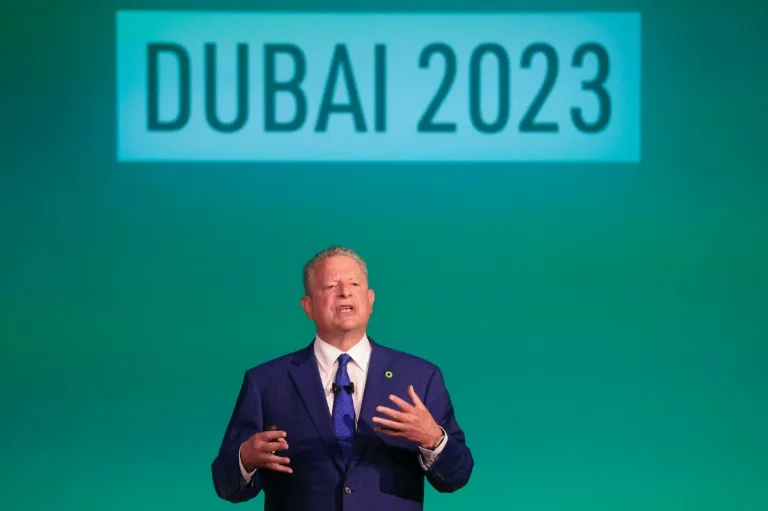 Former US Vice President Al Gore said on 3 December 2023 that COP28 will only be a success if nations agree to phase out fossil fuels. Photo: Karim Sahab