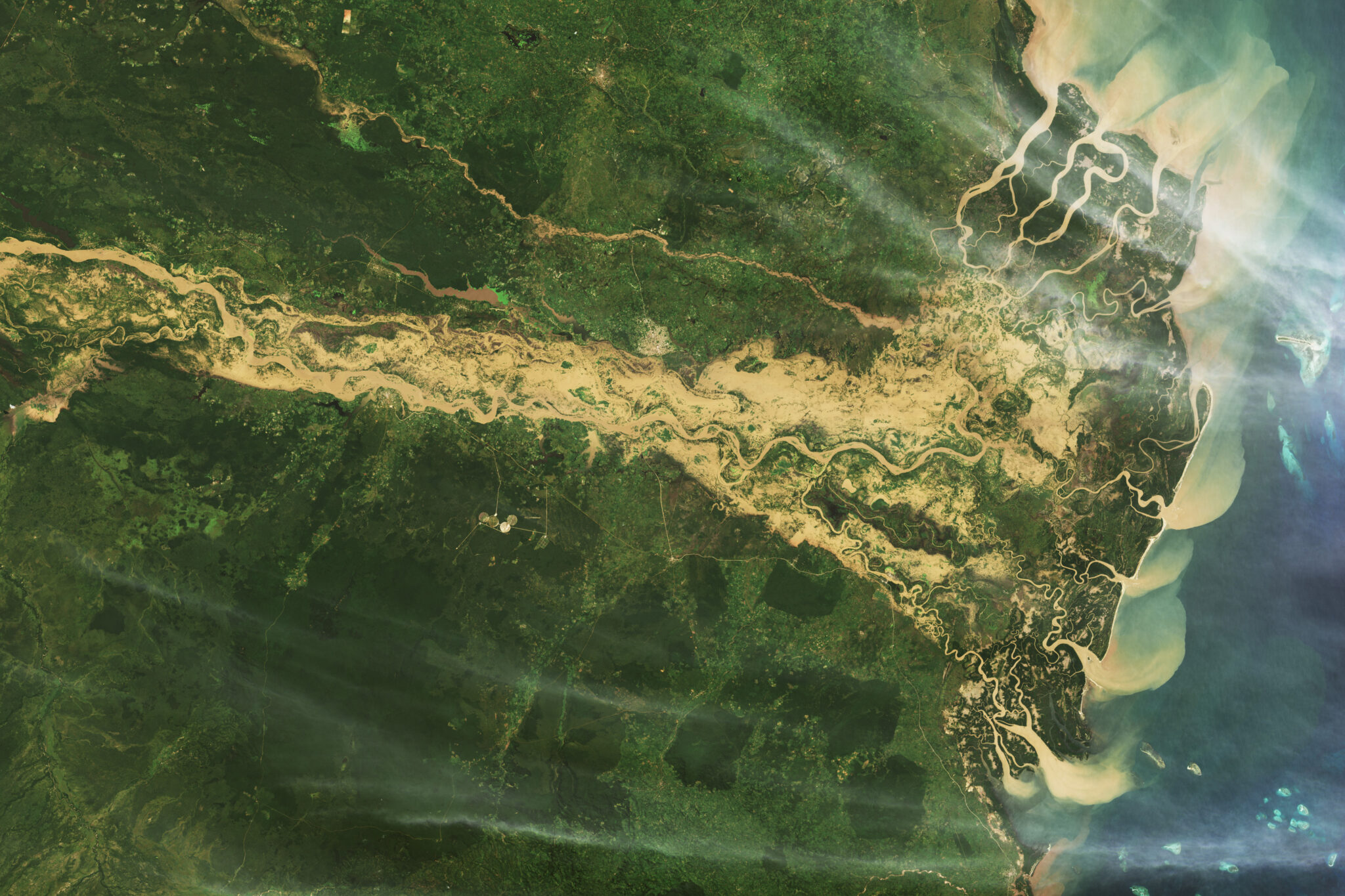 Satellite view of severe flooding on the Rufiji River in Tanzania on 2 May 2024. Photo: NASA